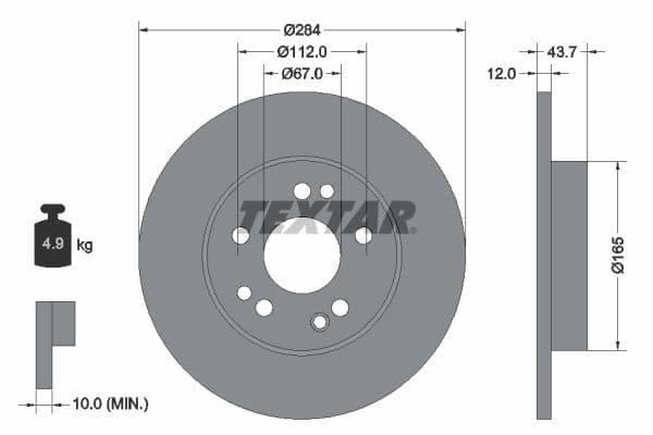 Disc frana TEXTAR PRO 92031803