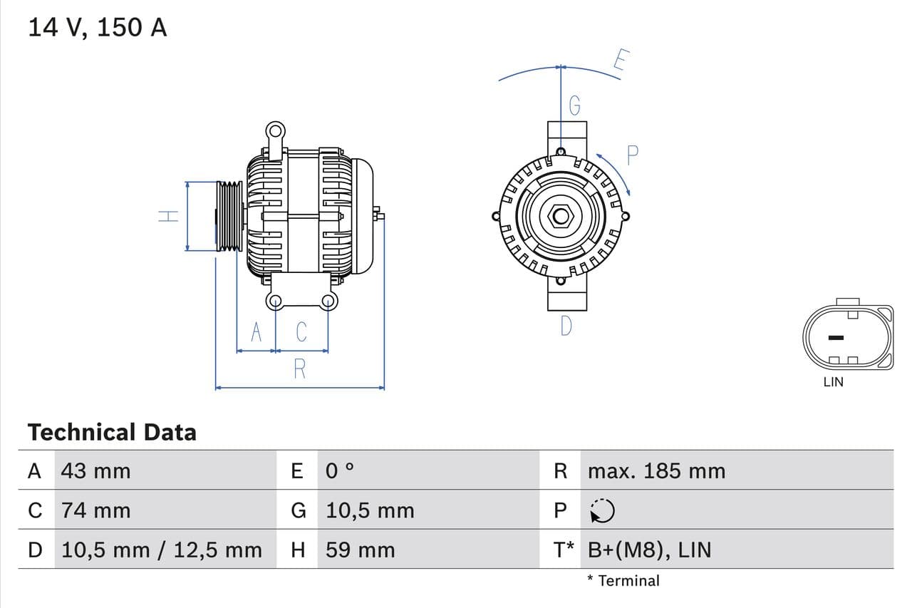 Generator / Alternator BOSCH 0 986 082 580