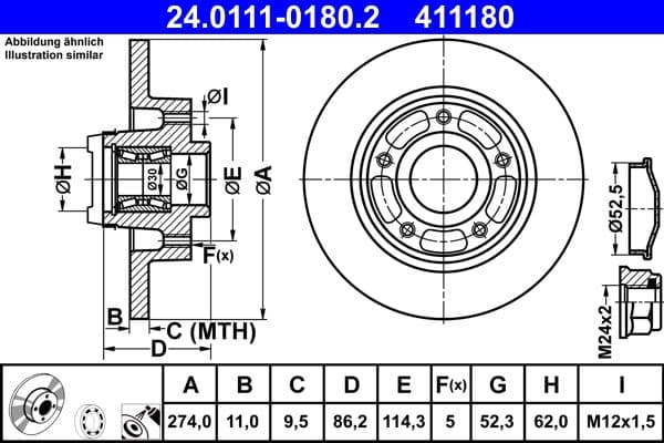 Disc frana ATE 24.0111-0180.2