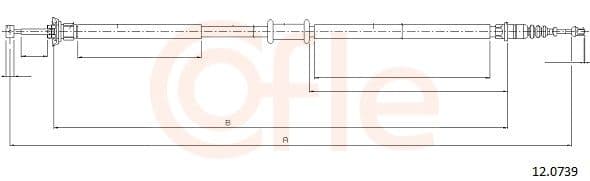 Cablu, frana de parcare COFLE 12.0739