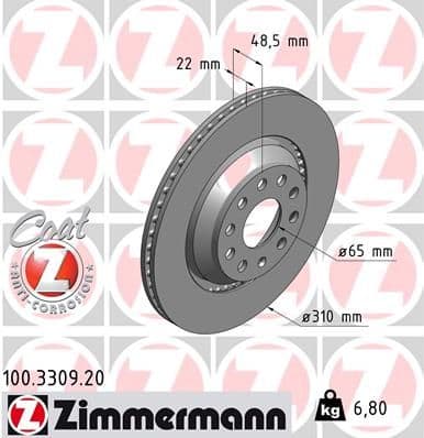 Disc frana ZIMMERMANN COAT Z 100.3309.20