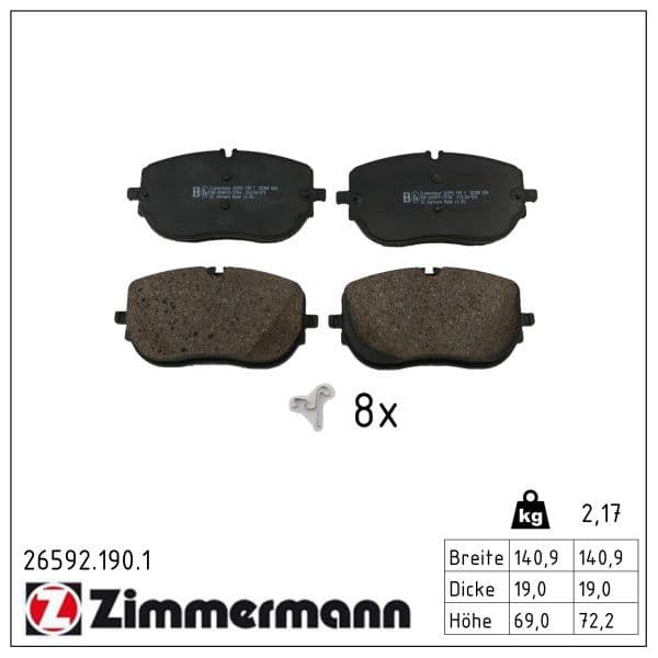 set placute frana,frana disc ZIMMERMANN 26592.190.1