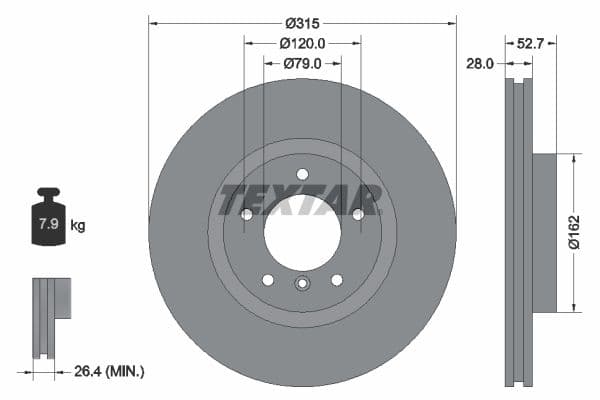 Disc frana TEXTAR 92071103
