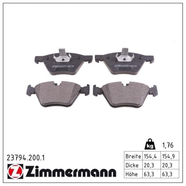 set placute frana,frana disc ZIMMERMANN 23794.200.1