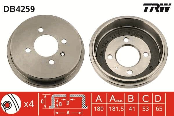 Tambur frana TRW DB4259