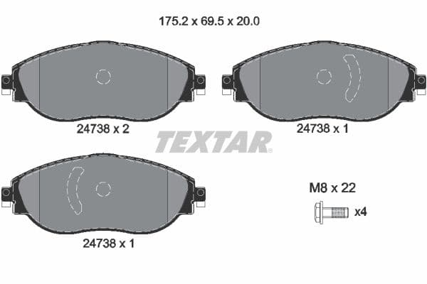 set placute frana,frana disc TEXTAR Q+ 2473806