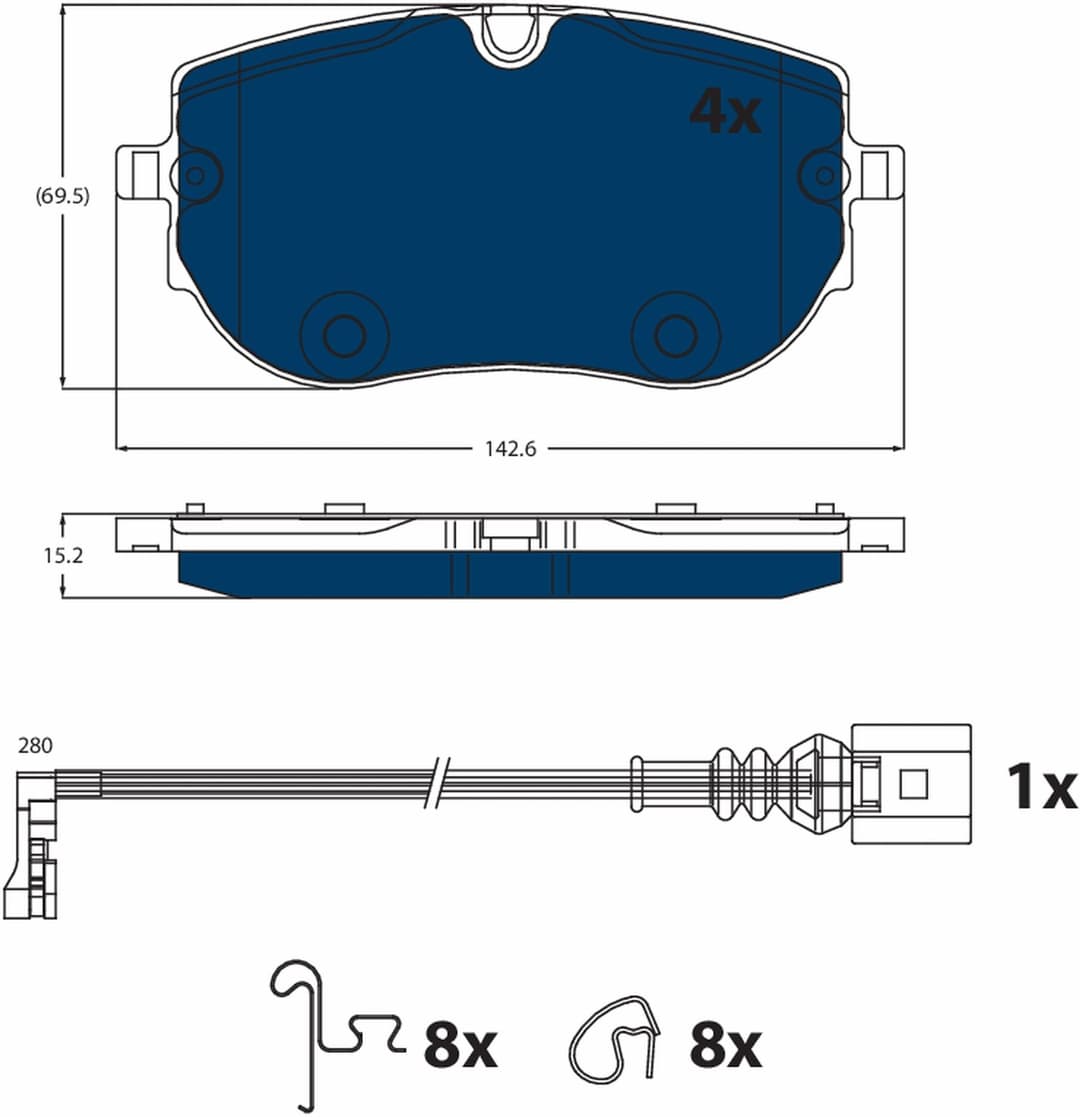 set placute frana,frana disc TRW ELECTRIC BLUE GDB2548BTE