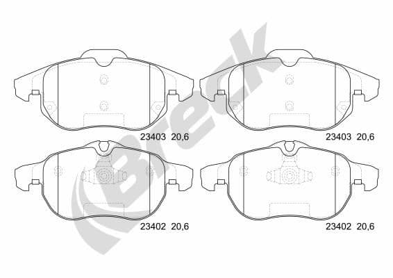 set placute frana,frana disc BRECK 23402 00 701 00