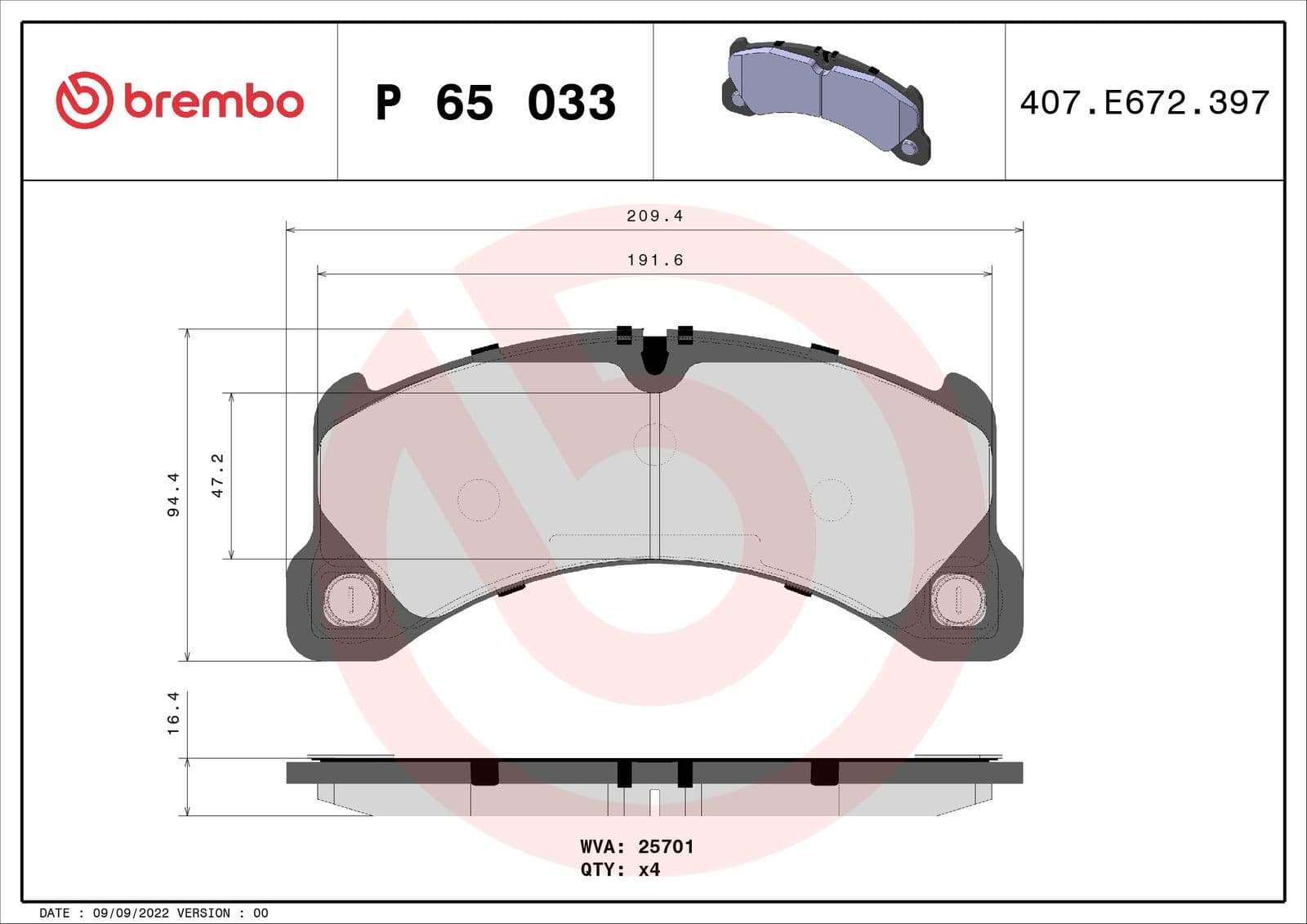 set placute frana,frana disc BREMBO PRIME LINE P 65 033