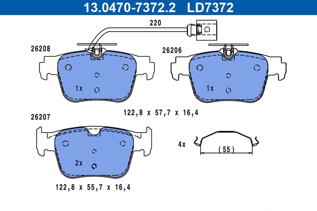 set placute frana,frana disc ATE Ceramic 13.0470-7372.2