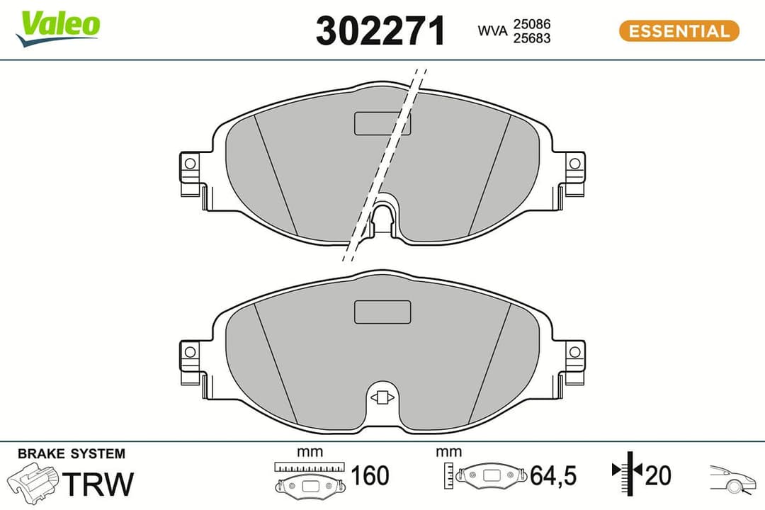 set placute frana,frana disc VALEO ESSENTIAL 302271