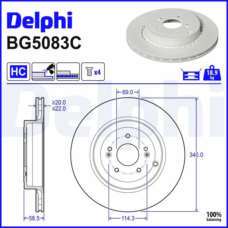 Disc frana DELPHI BG5083C