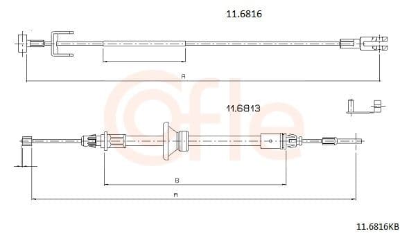Cablu, frana de parcare COFLE 11.6816KB