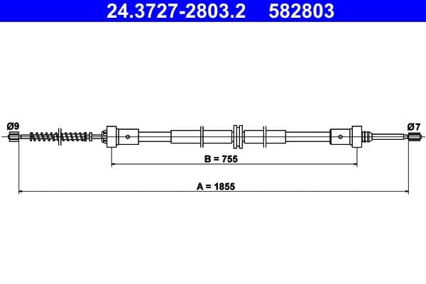 Cablu, frana de parcare ATE 24.3727-2803.2