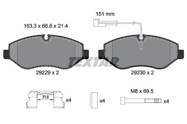 set placute frana,frana disc TEXTAR Q+ 2922902