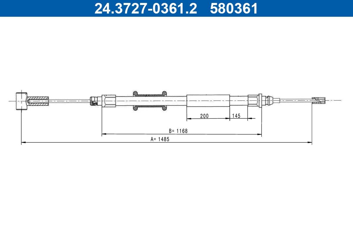 Cablu, frana de parcare ATE 24.3727-0361.2