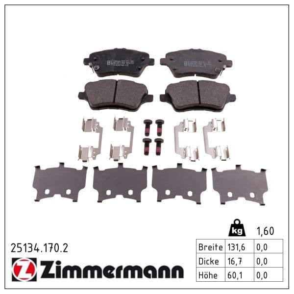 set placute frana,frana disc ZIMMERMANN 25134.170.2
