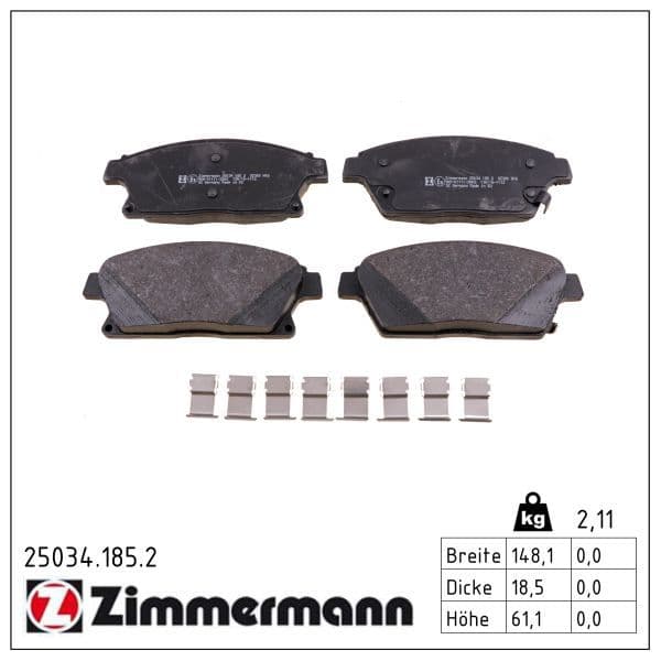set placute frana,frana disc ZIMMERMANN 25034.185.2