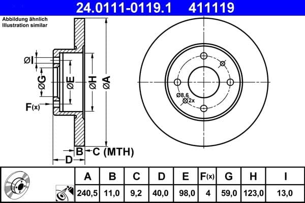 Disc frana ATE 24.0111-0119.1