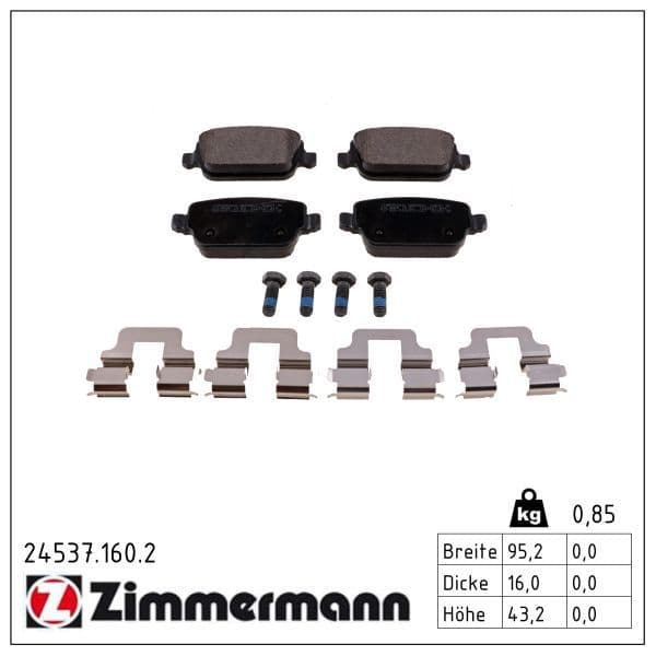 set placute frana,frana disc ZIMMERMANN 24537.160.2