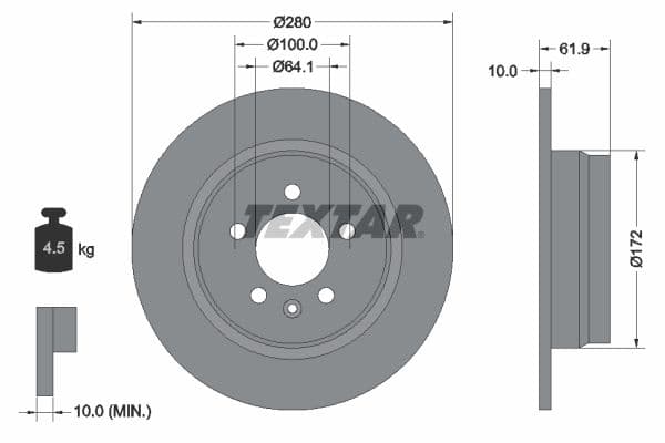 Disc frana TEXTAR 92103500