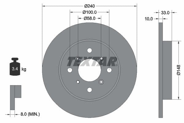 Disc frana TEXTAR 92153300