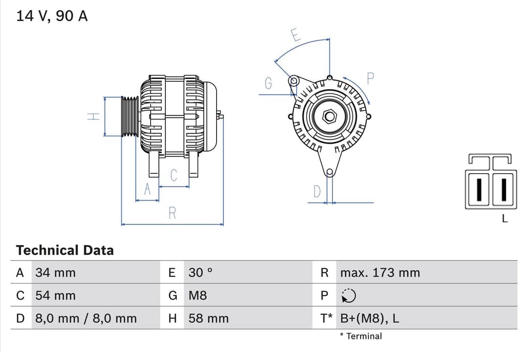 Generator / Alternator BOSCH 0 986 049 191