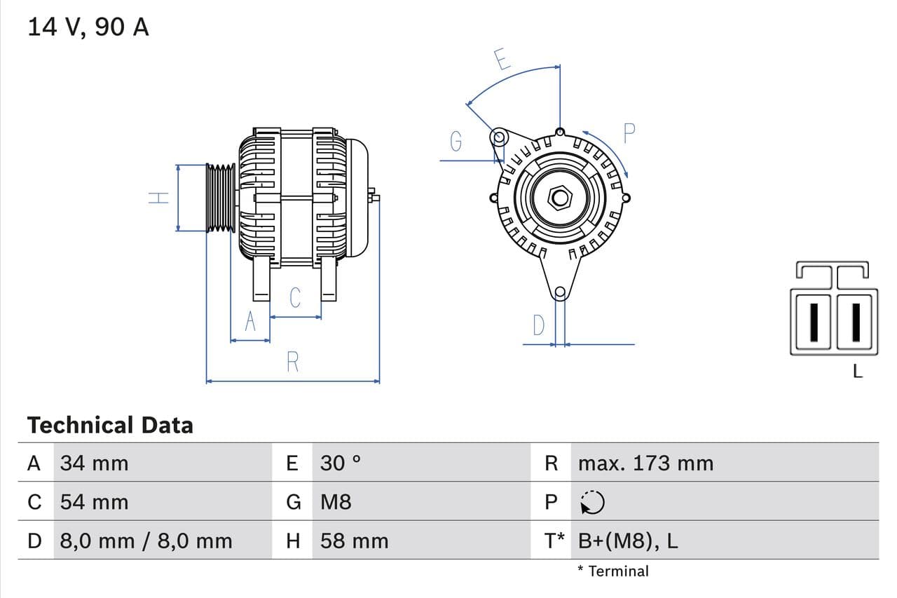 Generator / Alternator BOSCH 0 986 049 191