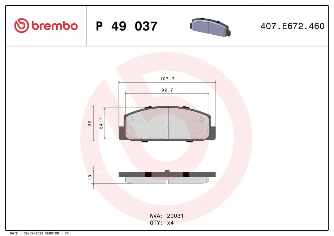 set placute frana,frana disc BREMBO PRIME LINE P 49 037