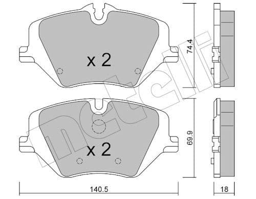 set placute frana,frana disc METELLI 22-1354-0