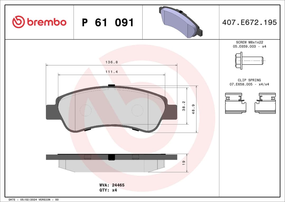 set placute frana,frana disc BREMBO PRIME LINE P 61 091