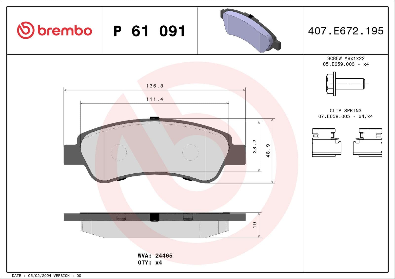 set placute frana,frana disc BREMBO PRIME LINE P 61 091