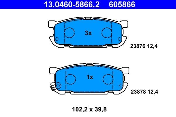 set placute frana,frana disc ATE 13.0460-5866.2