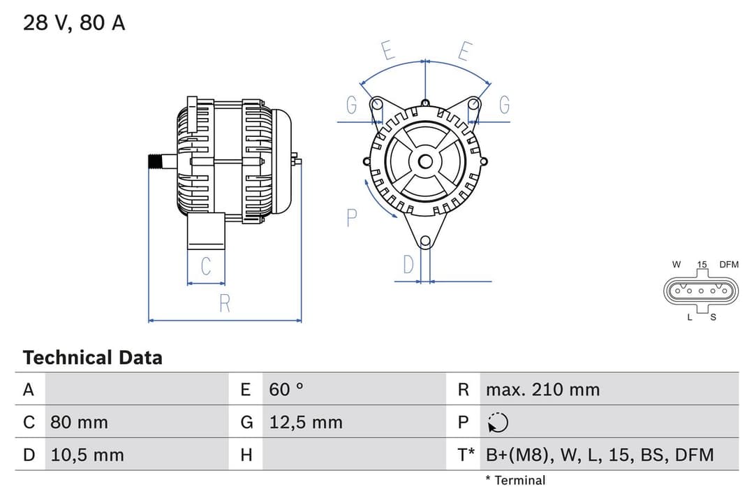 Generator / Alternator BOSCH 0 986 048 100