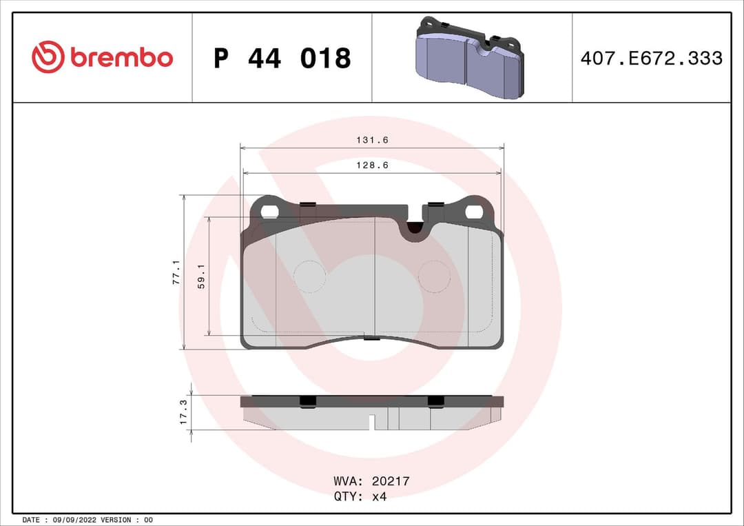 set placute frana,frana disc BREMBO PRIME LINE P 44 018