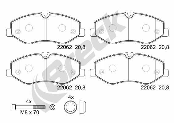 set placute frana,frana disc BRECK 22062 00 703 00