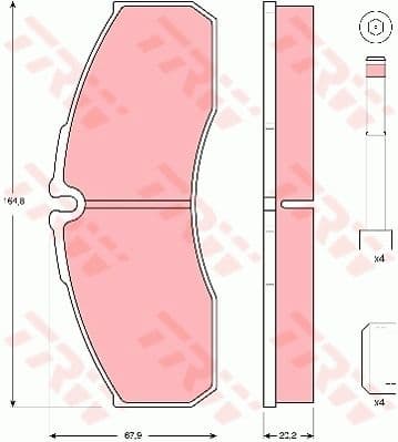 set placute frana,frana disc TRW GDB3385
