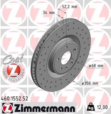 Disc frana ZIMMERMANN 460.1553.52
