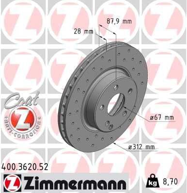 Disc frana ZIMMERMANN SPORT Z 400.3620.52