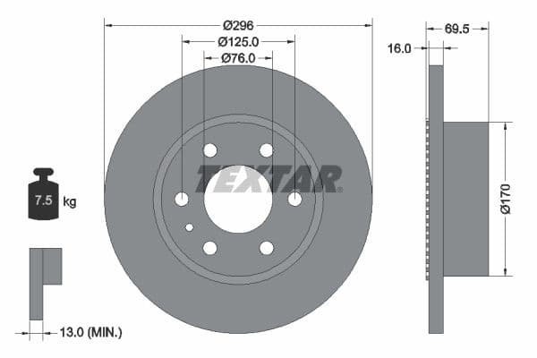Disc frana TEXTAR 93177500