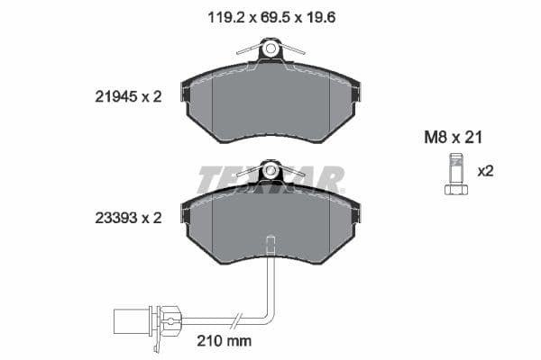 set placute frana,frana disc TEXTAR 2194504