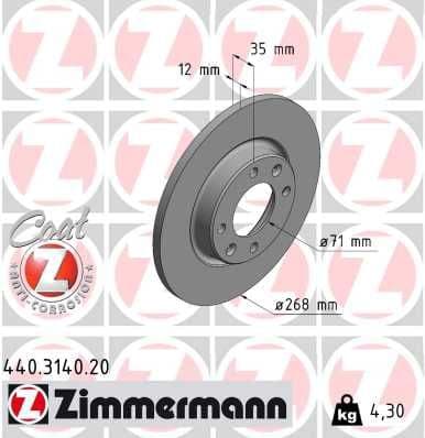 Disc frana ZIMMERMANN 440.3140.20