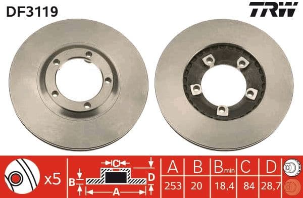 Disc frana TRW DF3119
