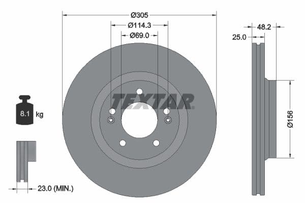 Disc frana TEXTAR PRO 92333203