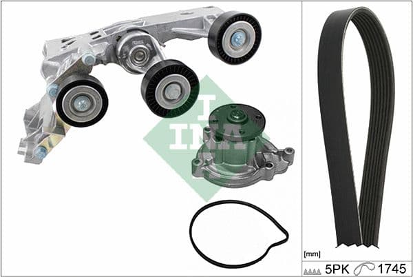 Pompa apa + Set curea transmisie cu caneluri Schaeffler INA 529 0148 30