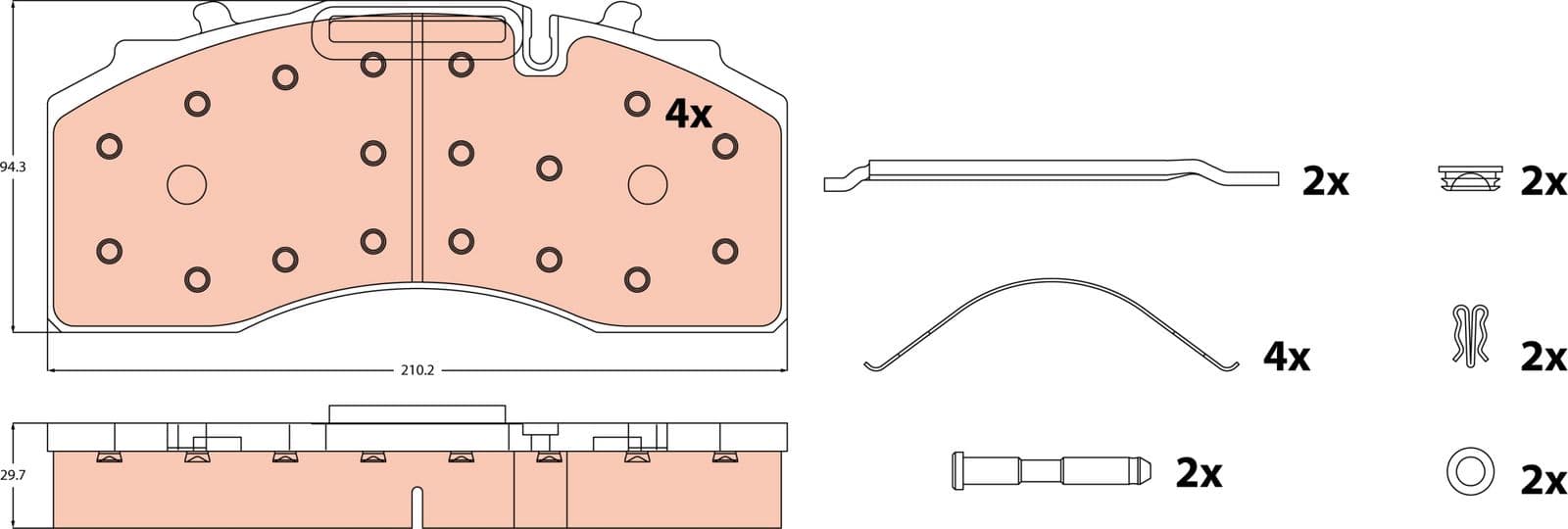 set placute frana,frana disc TRW GDB5104