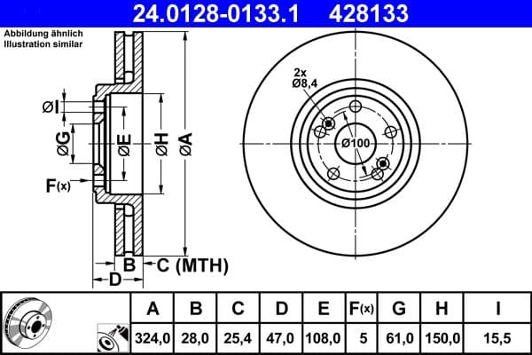 Disc frana ATE 24.0128-0133.1