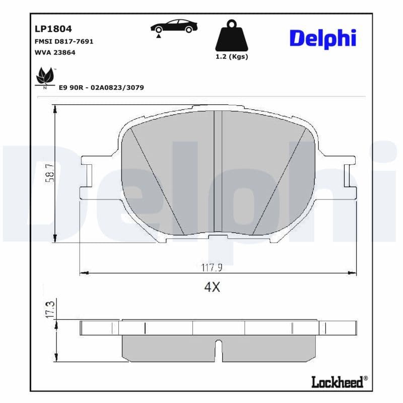 set placute frana,frana disc DELPHI LP1804