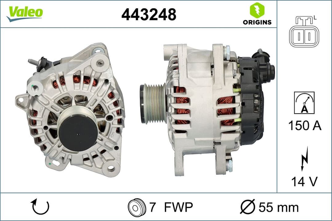 Generator / Alternator VALEO ORIGINS NEW OE TECHNOLOGY 443248