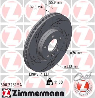 Disc frana ZIMMERMANN BLACK Z 600.3231.54